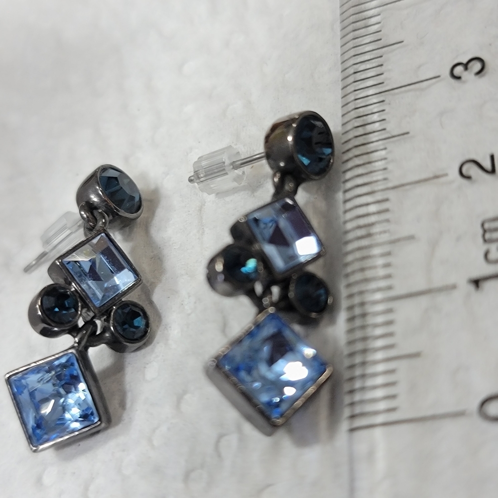 Lovely blue crystal drop earrings